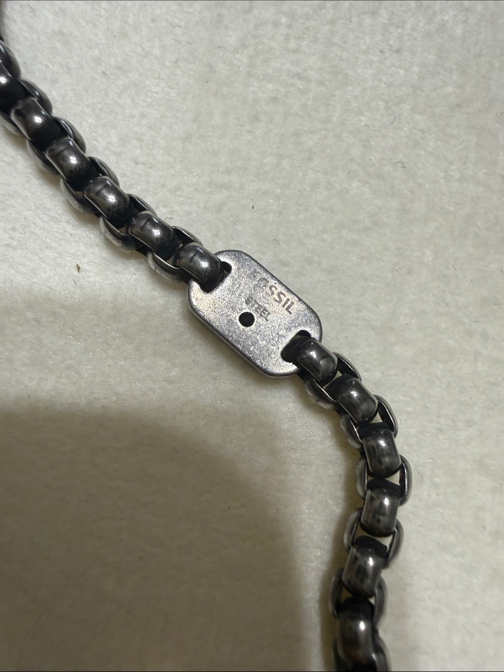 Fossil Men's Gunmetal Chain Necklace - Picture 2 of 5